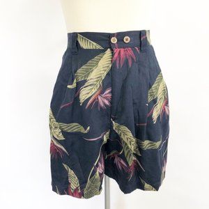 VTG Tommy Bahama Silk High Rise Shorts Tropical, 8